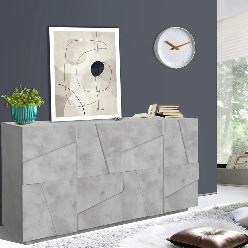 leroy merlin mobile credenza ping l 162.4 x h 86 p 44.2 cm grigio cemento