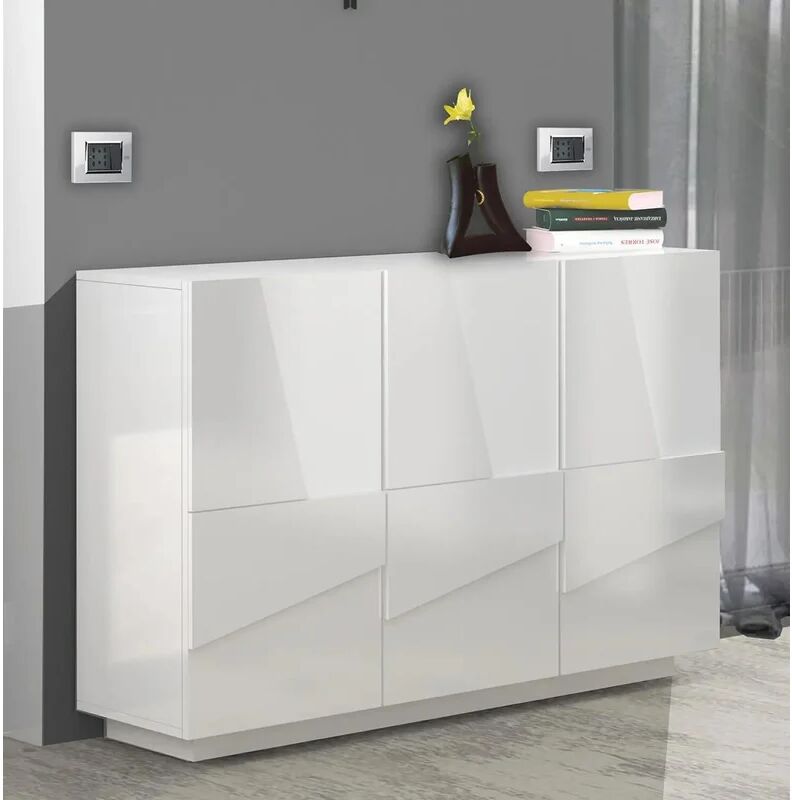 leroy merlin mobile credenza ping l 121.8 x h 86 p 39.2 cm bianco lucido