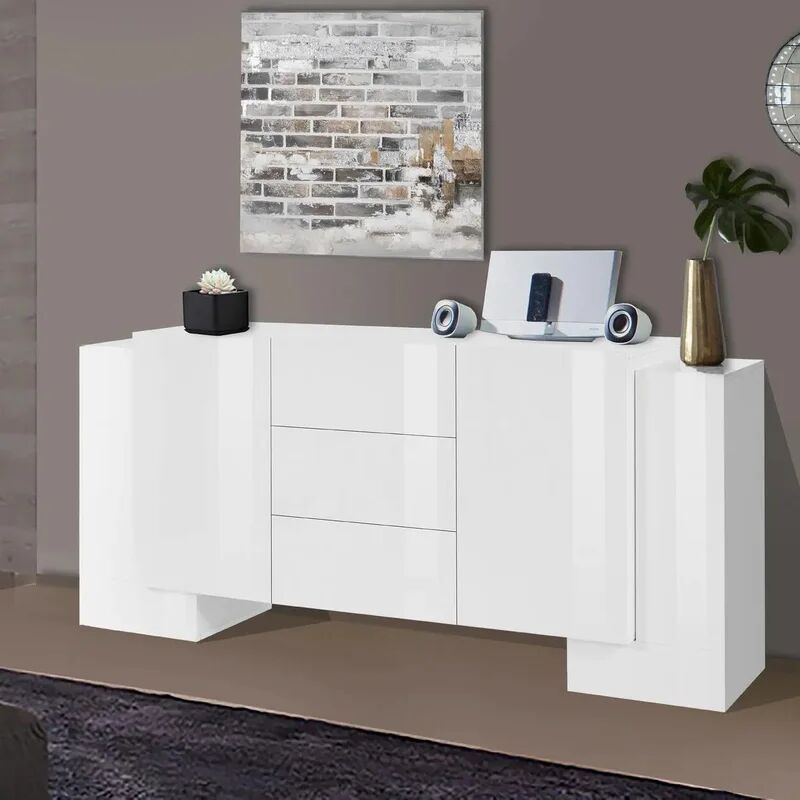 leroy merlin mobile credenza pillon l 210 x h 85 p 45 cm bianco lucido