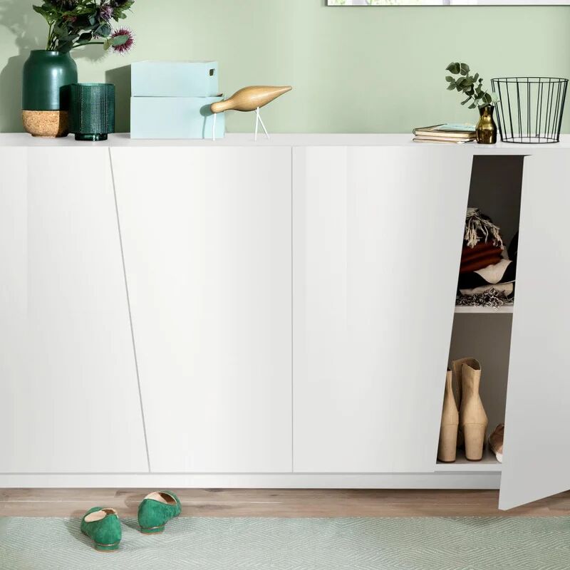 leroy merlin mobile credenza vega l 158.5 x h 86 p 43 cm bianco lucido