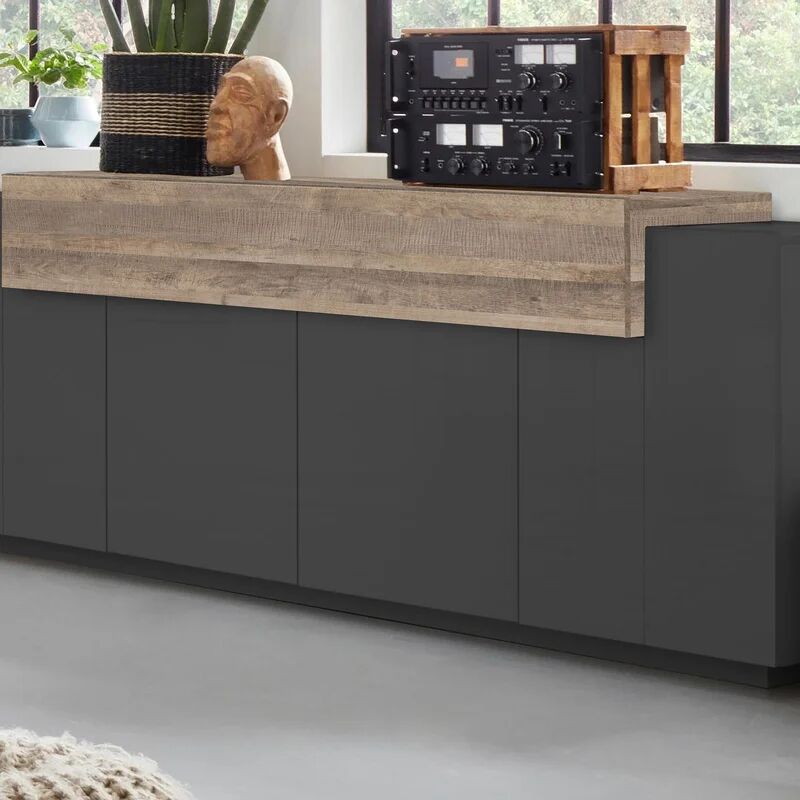 leroy merlin mobile credenza coro l 200 x h 85.5 p 45 cm grigio e marrone