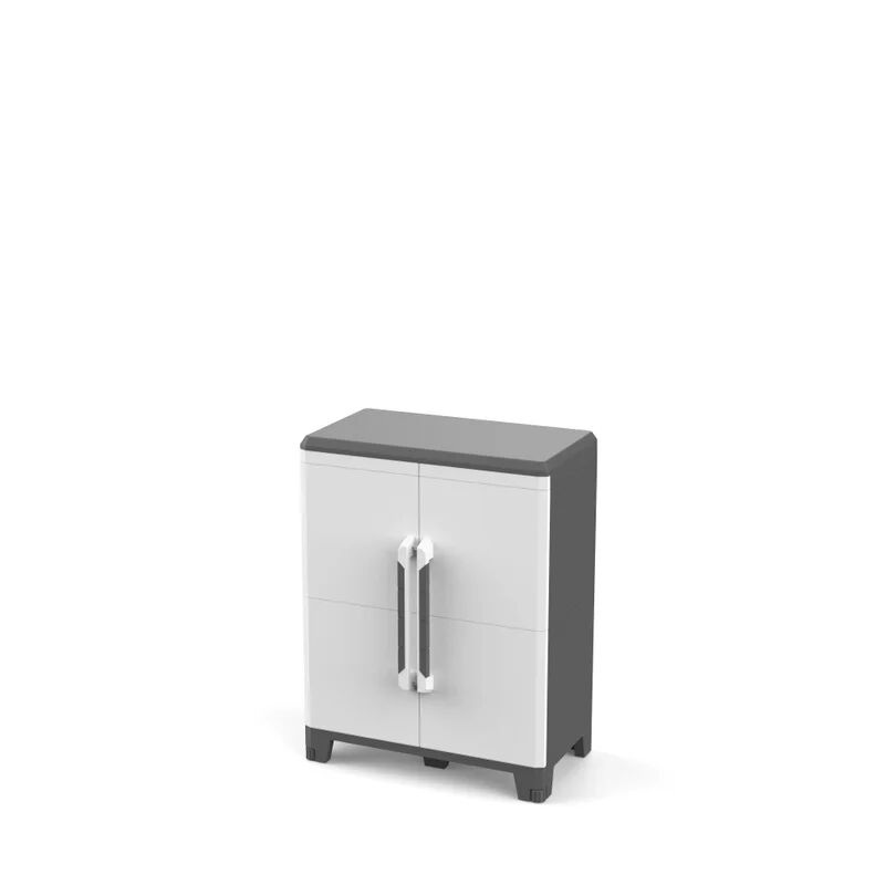 terry storage armadio basso transforming arredo 2m interno / esterno in polipropilene, grigio chiaro l 78 x h 101.6 x p 43.6 cm, 2 ante