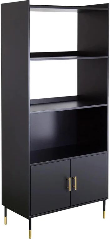 leroy merlin libreria 4 ripiani tedy l 75 x p 40 x h 170 cm nero, portata per ripiano 15 kg