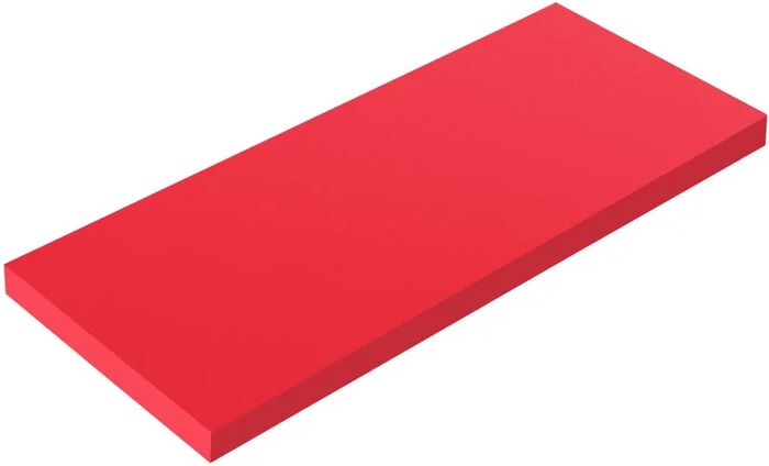 spaceo mensola a muro wood  dritto in mdf l 96 x h 2.3 x p 23.7 cm rosso