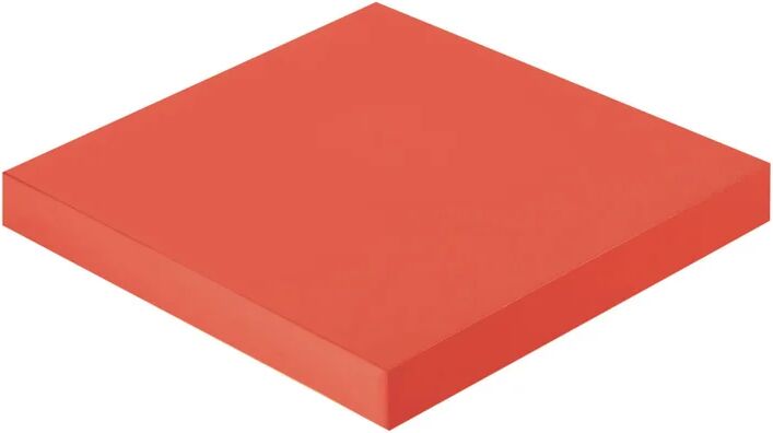 sanitec mensola a muro spaceo dritto in mdf l 25 x h 3.8 x p 25 cm rosso