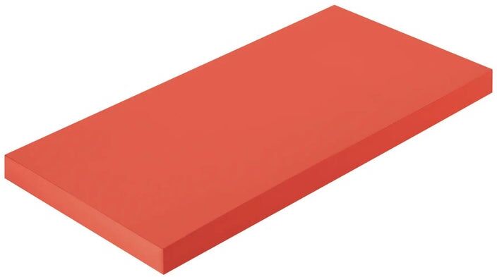 sanitec mensola a muro spaceo dritto in mdf l 60 x h 3.8 x p 25 cm rosso