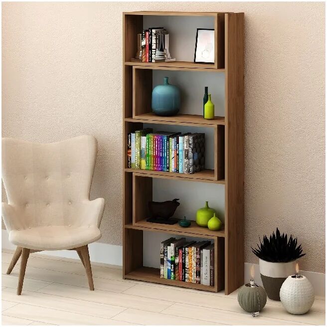 homemania libreria paola in truciolare melaminico, mfc, legno,