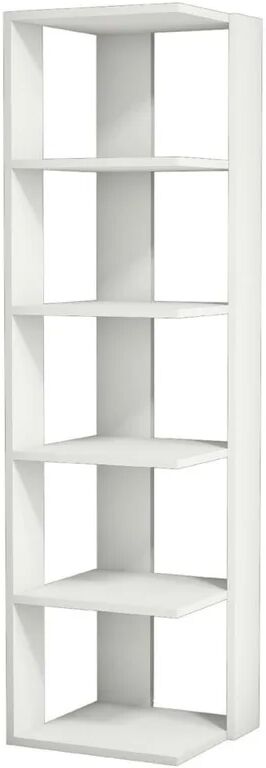 homemania libreria corner 41,8x41,8x160,8 cm bianca