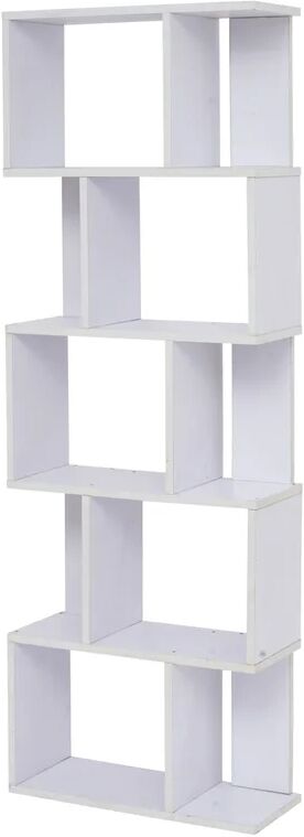 rebecca mobili mobili rebecca scaffale libreria 5 ripiani legno bianco design 172,5x60x24,5