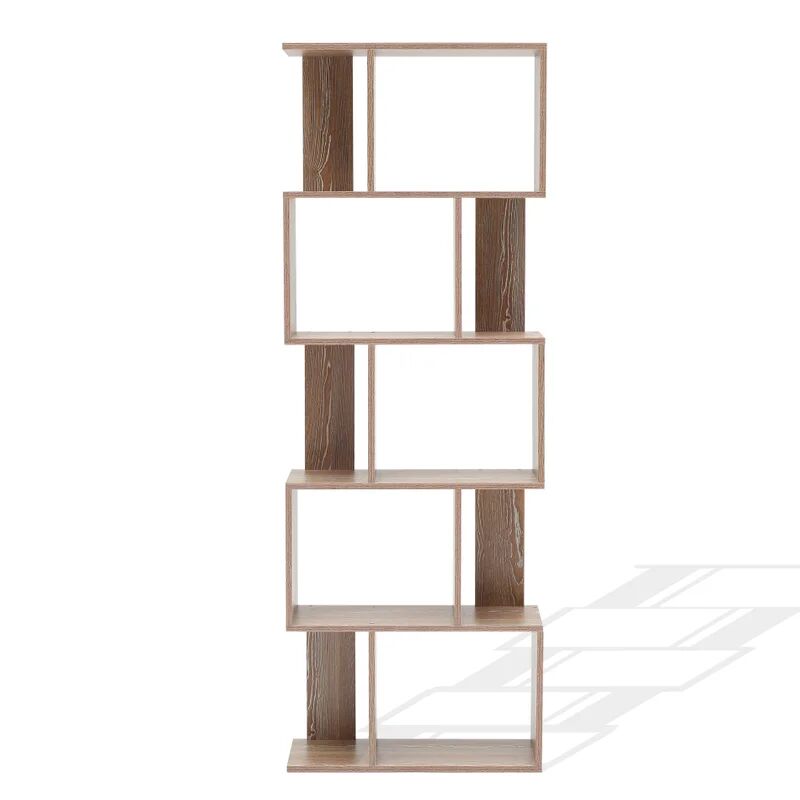 rebecca mobili mobili rebecca scaffale libreria 5 mensole legno marrone moderno 172,5x60x24