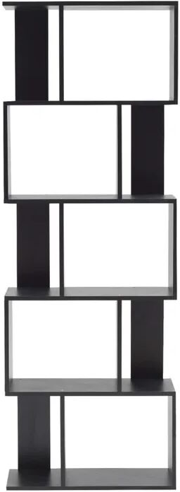 rebecca mobili mobili rebecca libreria scaffale 5 ripiani legno nero stile moderno 172,5x60x24