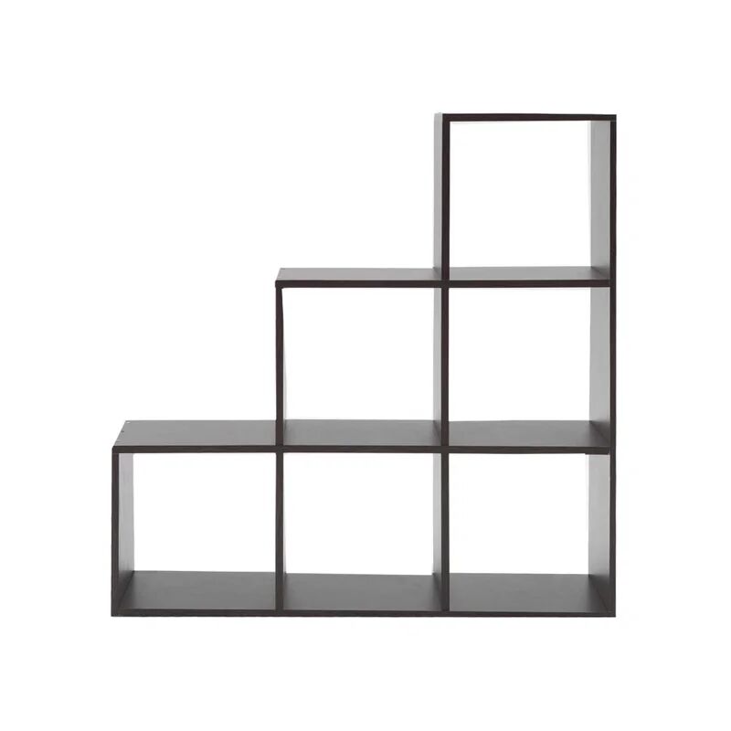 rebecca mobili mobili rebecca libreria scalare scaffale 6 cubi mdf wengè moderno 97,5x97,5x29