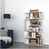 HOMEMANIA Libreria Joke in Truciolare Melaminico, PVC, Bianco, Noce,