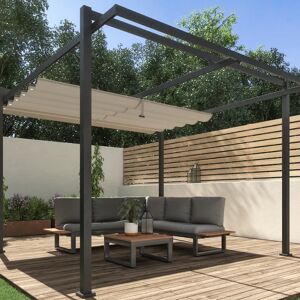 NATERIAL Pergola Equinox in acciaio e alluminio struttura grigio antracite L 320 x P 358 x H 245 cm