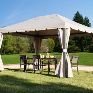 NATERIAL Gazebo Ysis in alluminio struttura grigio antracite, copertura tortora L 399 x P 300 x H 282 cm