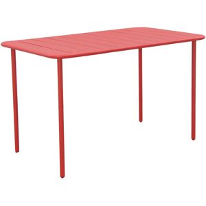 Leroy Merlin Tavolo da pranzo per giardino Cafe in acciaio con piano in alluminio rosso per 6 persone 70x120cm