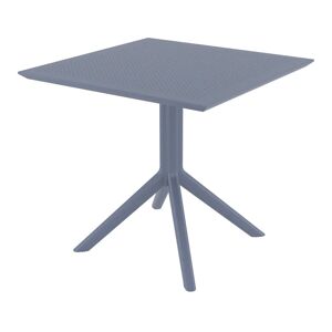 Fiam Tavolo da pranzo per giardino Sky in polipropilene con piano in resina antracite per 4 persone 80x80cm