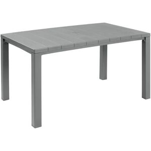 ALLIBERT Tavolo da pranzo per giardino Julie struttura e superficie in Resina  grigio per 6 persone 147x90cm