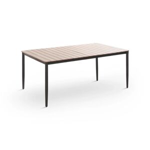 Leroy Merlin Tavolo da pranzo per giardino Ambrosia in acciaio con piano in polywood beige per 6 persone 180x100cm