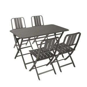 NATERIAL Tavolo da pranzo per giardino Idaho struttura e superficie in Alluminio  antracite per 4 persone 130x75cm