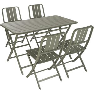 NATERIAL Tavolo da pranzo per giardino Idaho struttura e superficie in Alluminio  verde per 4 persone 130x75cm