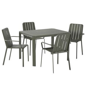 NATERIAL Set tavolo e sedie Idaho  in alluminio per 4 persone,  verde