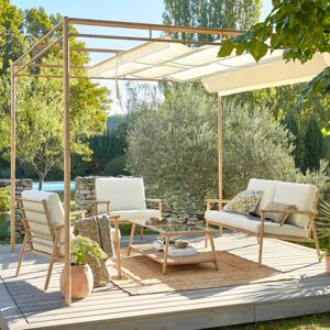 NATERIAL Pergola Bamboo in acciaio struttura beige L 289 x P 293 x H 230 cm