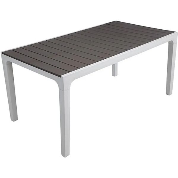 keter tavolo da pranzo per giardino harmony struttura e superficie in resina  marrone per 6 persone 160x90cm