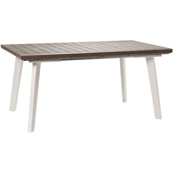 keter tavolo da giardino allungabile harmony  in polipropilene bianco con piano in resina  per 10 persone 160/240x100cm