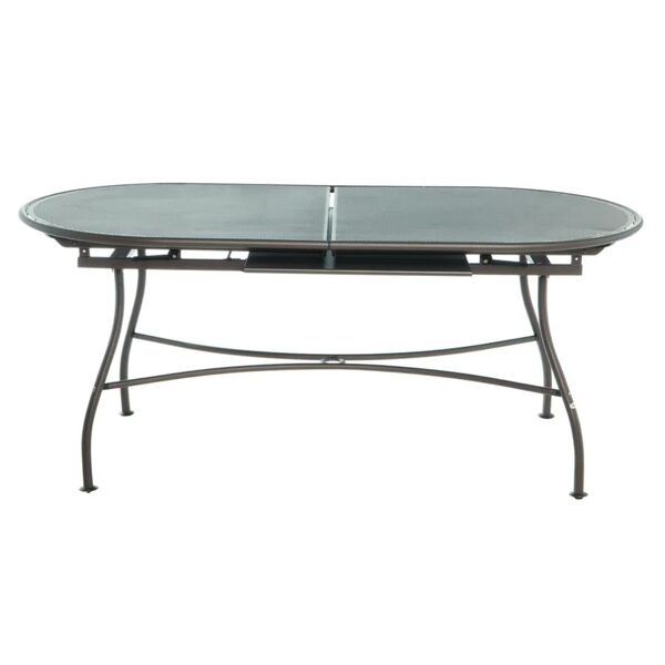 oasi by emu tavolo da giardino allungabile evo  in ferro marrone con piano in alluminio  per 6 persone 180/240x90cm