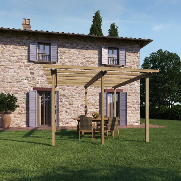 leroy merlin pergola melon in legno struttura naturale l 390 x p 390 x h 249 cm