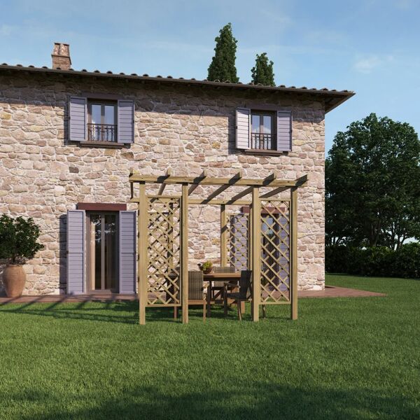 leroy merlin pergola melon con griglie in legno struttura naturale l 300 x p 300 x h 249 cm