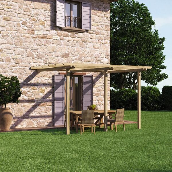 leroy merlin pergola addossata orange in legno struttura naturale l 300 x p 300 x h 249 cm