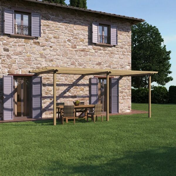 leroy merlin pergola addossata orange in legno struttura naturale l 600 x p 300 x h 249 cm