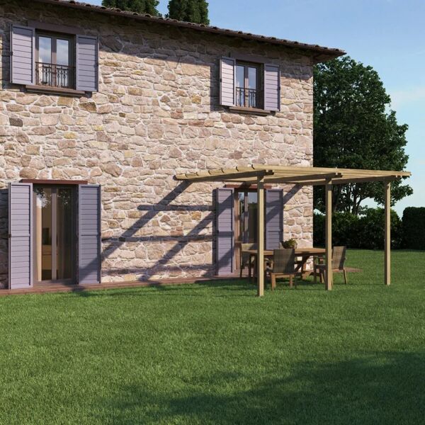 leroy merlin pergola addossata orange in legno struttura naturale l 390 x p 390 x h 249 cm