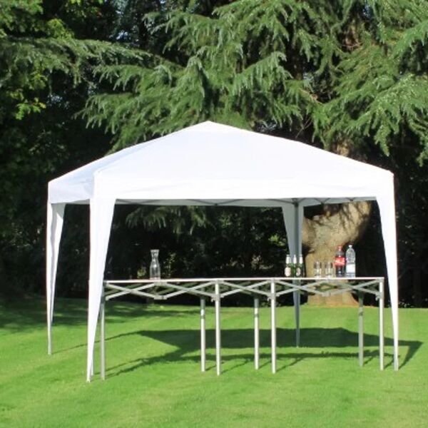 leroy merlin gazebo arona in alluminio struttura grigio, copertura bianco l 300 x p 300 x h 250 cm