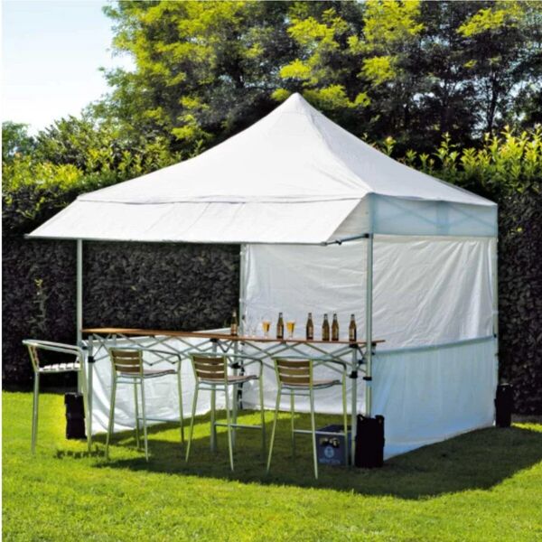 leroy merlin gazebo mercato in alluminio struttura grigio, copertura bianco l 300 x p 300 x h 334 cm