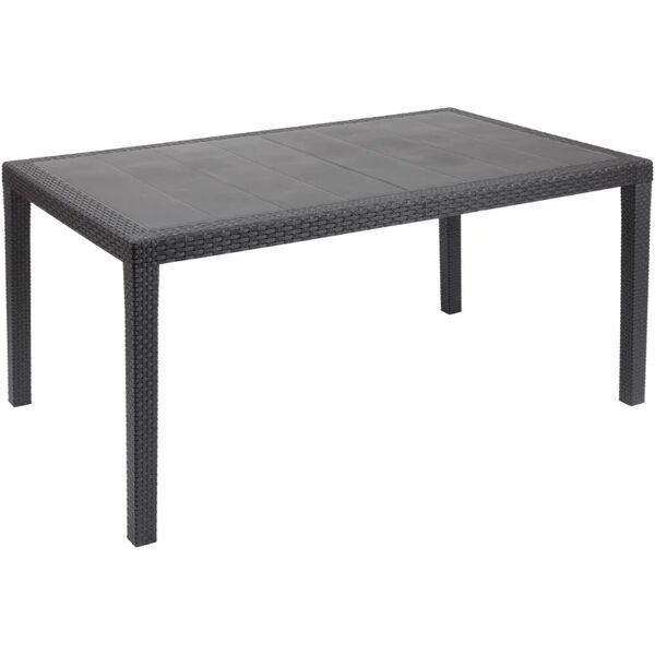 leroy merlin tavolo da pranzo per giardino prince struttura e superficie in resina  grigio per 6 persone 150x90cm