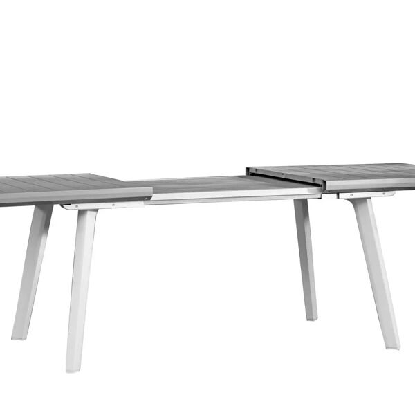 keter tavolo da giardino allungabile harmony  in alluminio bianco con piano in resina  per 6 persone 160/240x100cm