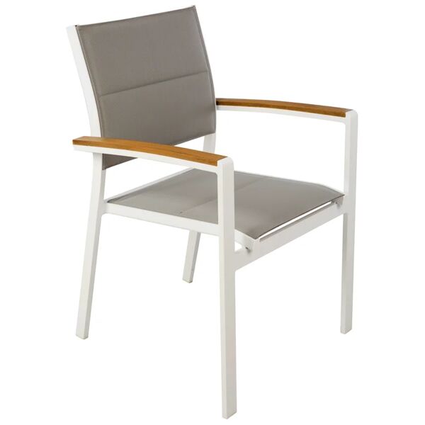 leroy merlin sedia da giardino senza cuscino san diego con braccioli in alluminio con seduta in textilene bianco