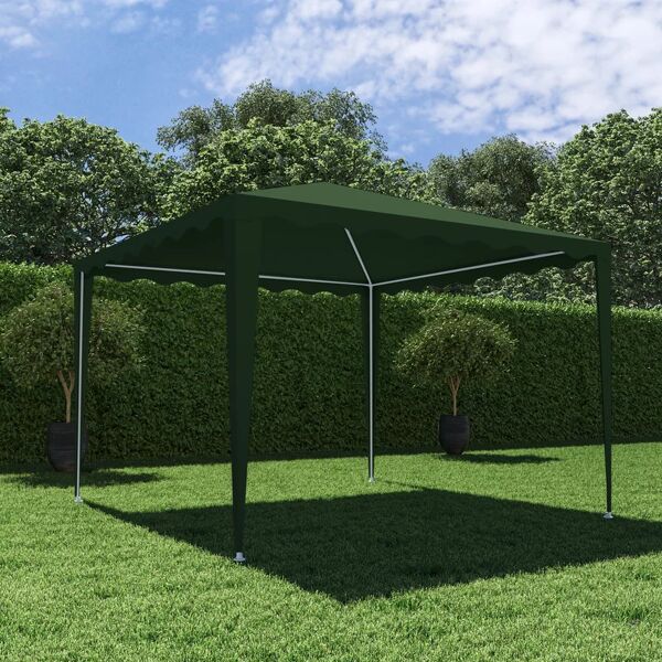 naterial gazebo eori in acciaio struttura grigio chiaro, copertura verde l 295 x p 295 x h 255 cm