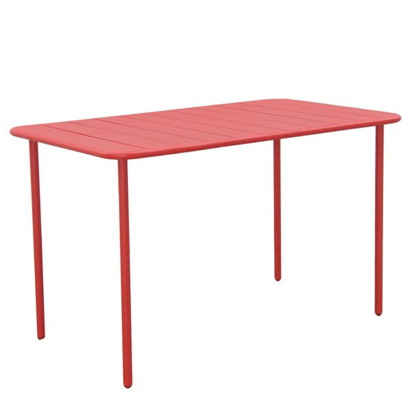 leroy merlin tavolo da pranzo per giardino cafe in acciaio con piano in alluminio rosso per 6 persone 70x120cm