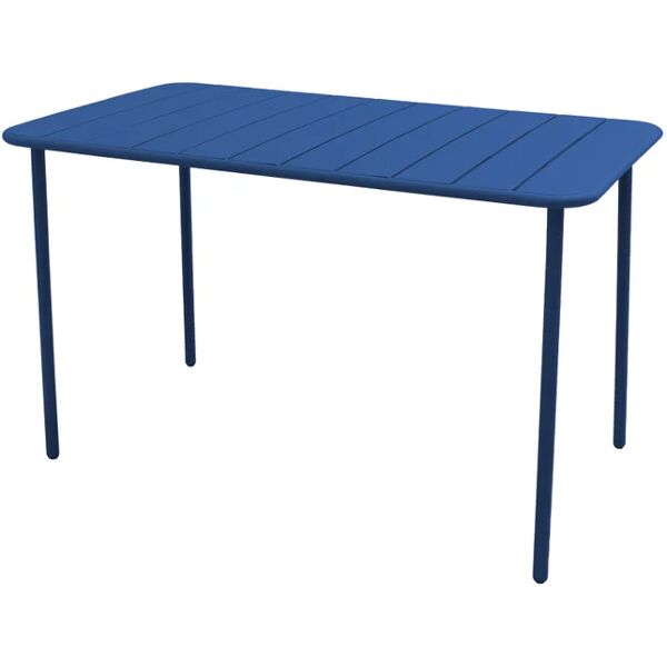 leroy merlin tavolo da pranzo per giardino cafe struttura e superficie in acciaio  blu per 6 persone 70x120cm