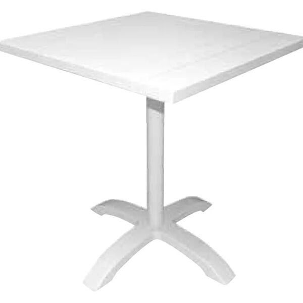 leroy merlin tavolo da pranzo per giardino struttura e superficie in alluminio  bianco per 4 persone 70x70cm