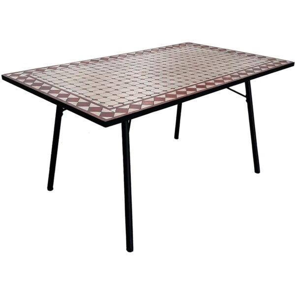 leroy merlin tavolo da pranzo per giardino mosaico in ferro con piano in inox per 6 persone 150x90cm