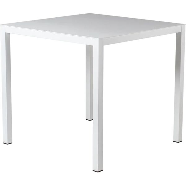 fiam tavolo da pranzo per giardino contract struttura e superficie in alluminio  bianco per 4 persone 70x70cm