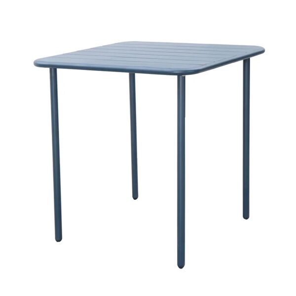 leroy merlin tavolo da pranzo per giardino cafe struttura e superficie in acciaio  blu per 4 persone 70x70cm