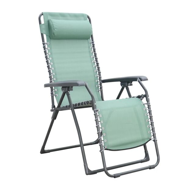 leroy merlin sedia da giardino con cuscino relax chair pieghevole con braccioli in acciaio, seduta in textilene verde