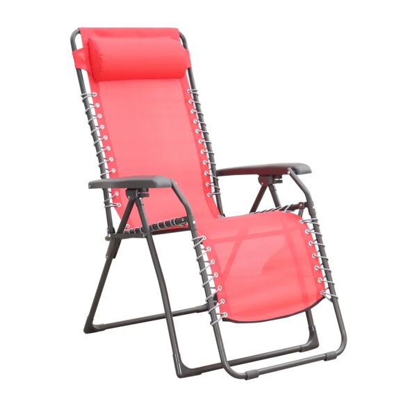 leroy merlin sedia da giardino con cuscino relax chair pieghevole con braccioli in acciaio, seduta in textilene rosso