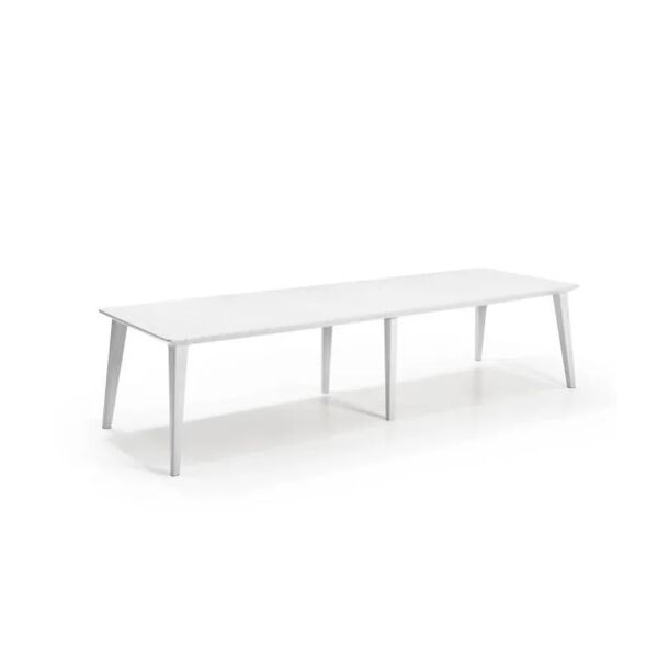 keter tavolo da pranzo per giardino lima struttura e superficie in resina  bianco per 12 persone 313x98cm